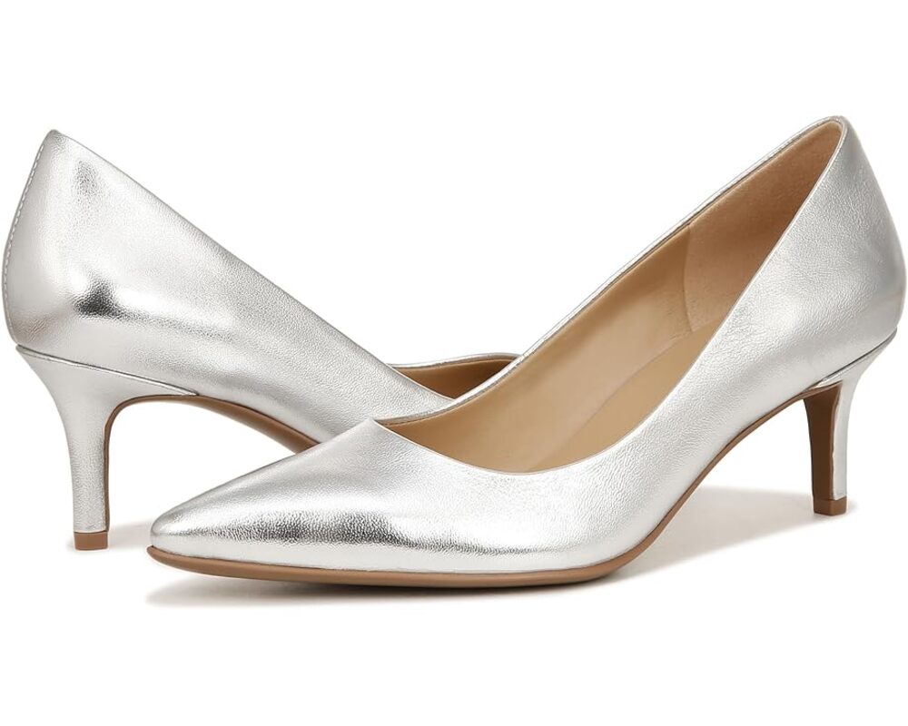 Naturalizer Womens Everly Pumps US 7.5 M EU 38 Silver Metallic Leather NIB